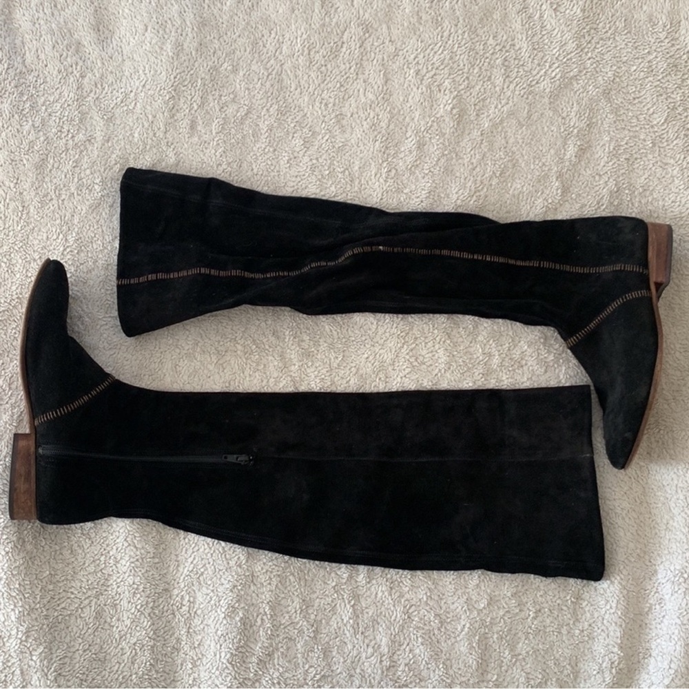 Free People Black Over the Knee Boots
